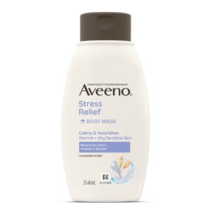 Aveeno stress relief body wash calms & relaxes lavender scent body wash 975ml