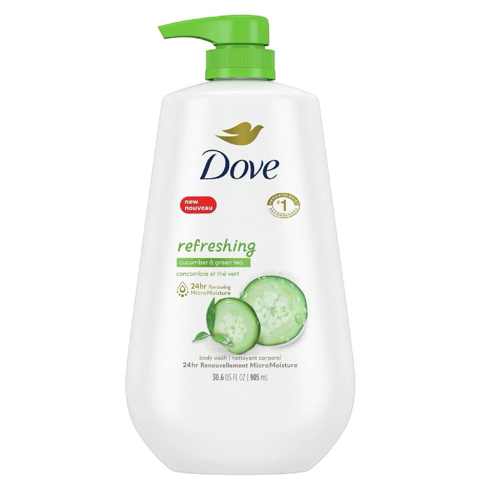 Dove refreshing body wash, cucumber & green tea 905ml - Image 2
