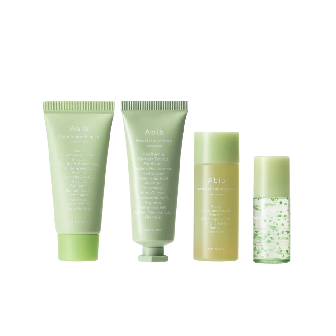 [abib] heartleaf calming trial kit(foam 30ml+toner 30ml+serum 15ml+cream 20ml)