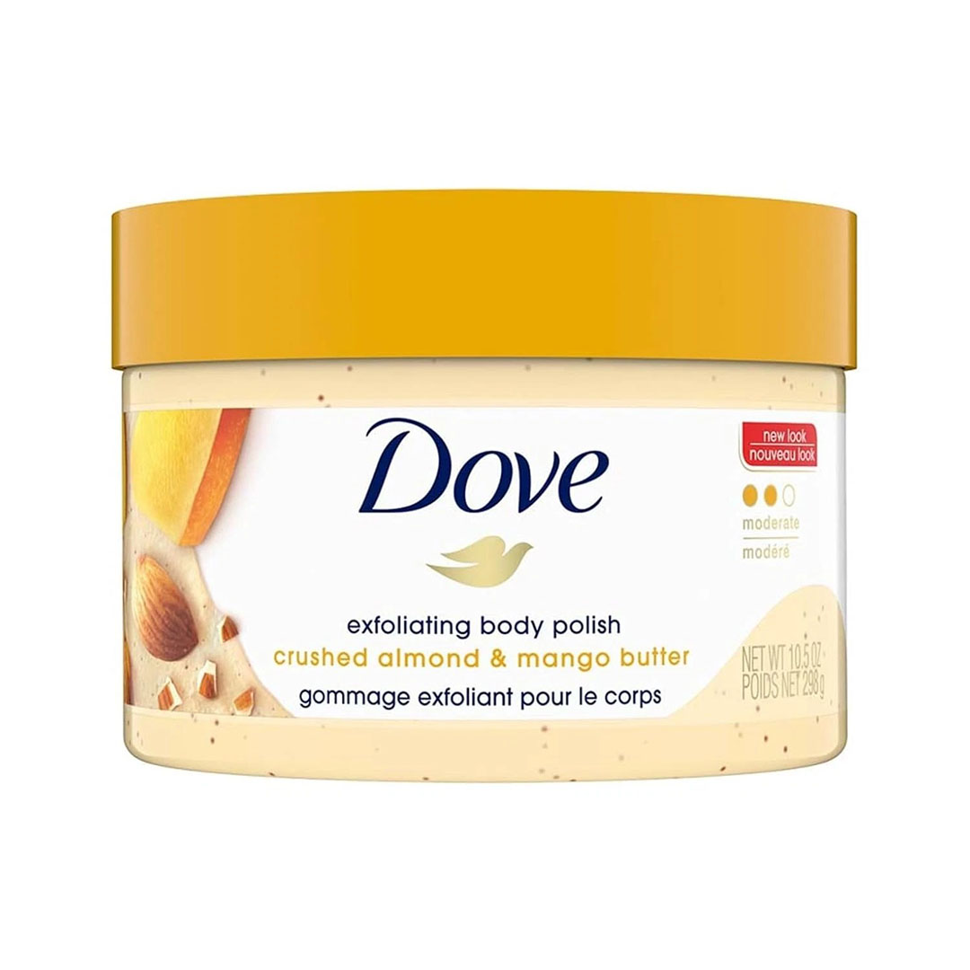 Dove exfoliating body polish crushed almond & mango butter 298g