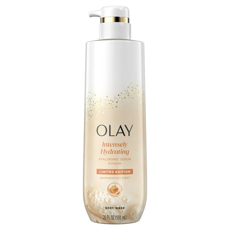 Olay intensely hydrating hyaluronic serum complex mandarin fizz scent body wash limited edition 591ml